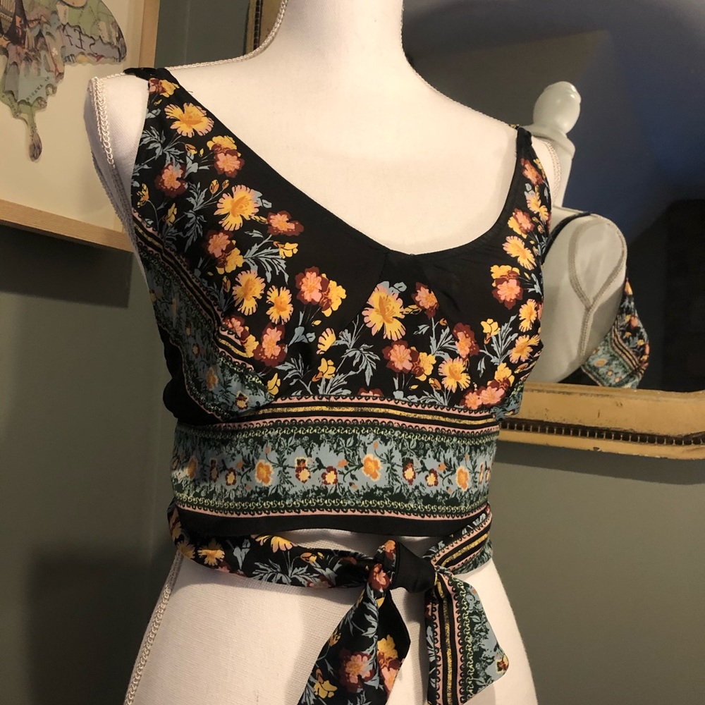 Free People Floral Tie Bralett